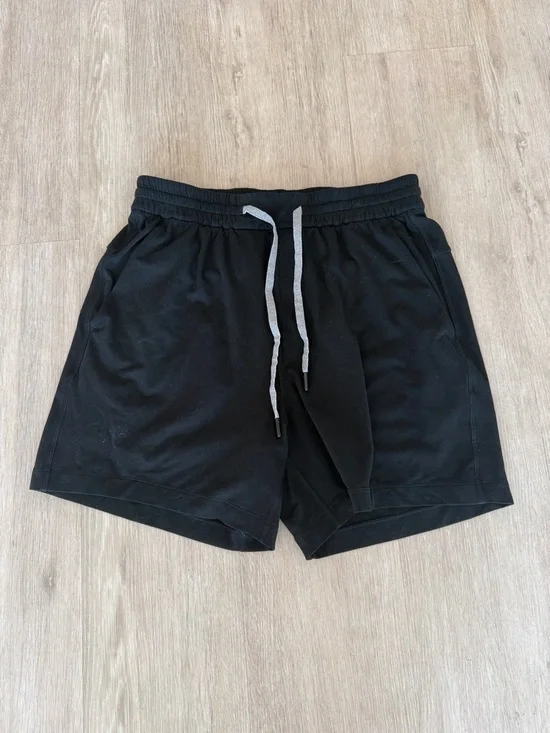 Lululemon Black Jersey Shorts Cotton Feel 5’ - Picture 1 of 5